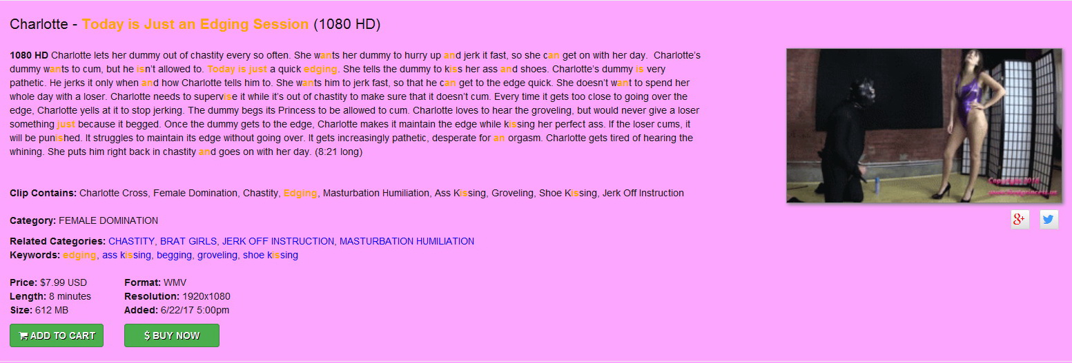 Brat Princess 2: Charlotte – Today is Just an Edging Session (1080 HD)