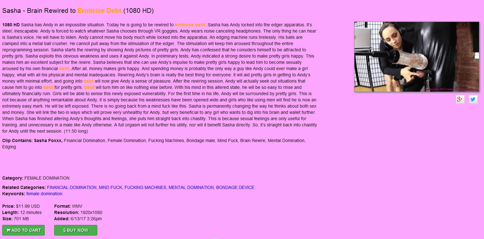 Brat Princess 2: Sasha – Brain Rewired to Eroticize Debt (1080 HD)