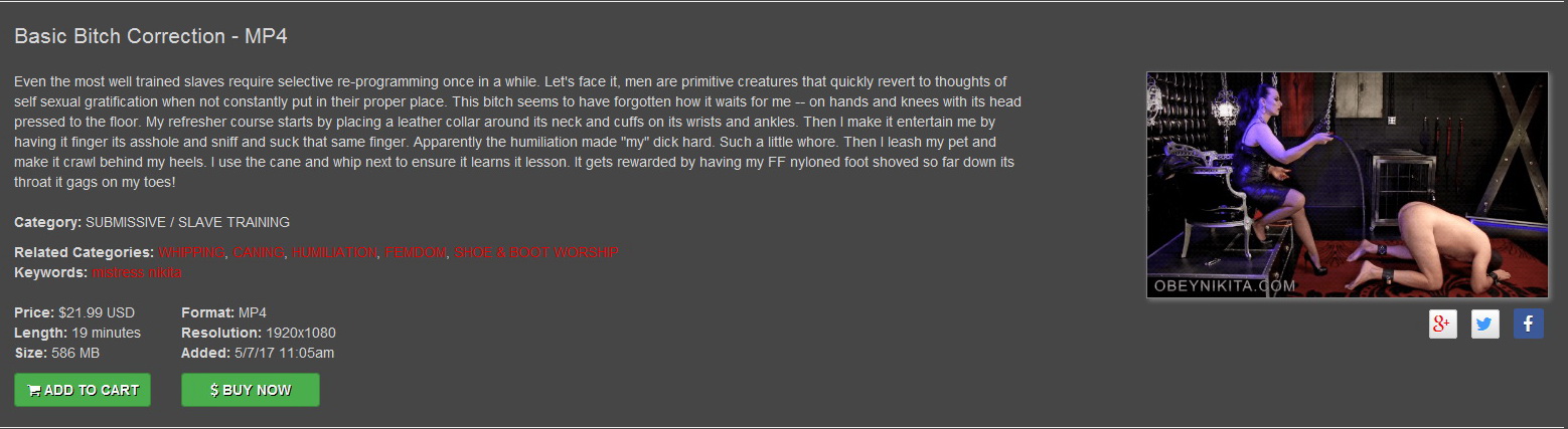 Mistress Nikita/Obeynikita: Basic Bitch Correction – MP4