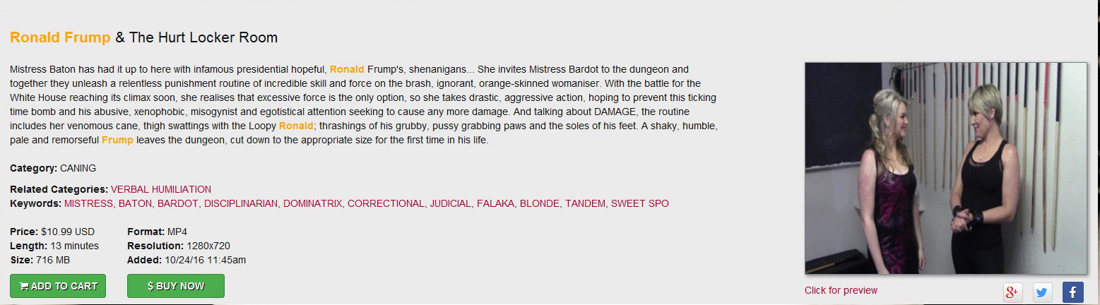 Strafkamer: Ronald Frump & The Hurt Locker Room