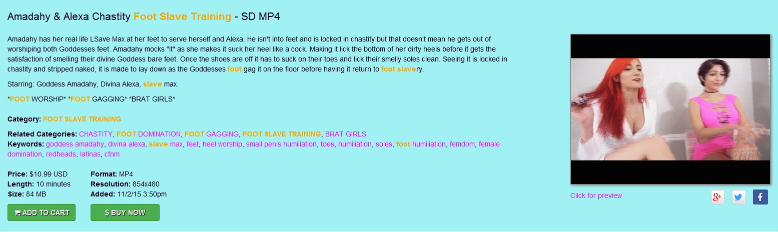 Bratty Foot Girls: Amadahy & Alexa Chastity Foot Slave Training – SD MP4