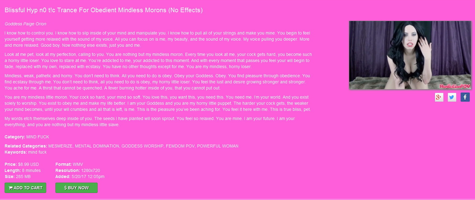 Humiliation POV Goddess Paige Orion: Blissful Hyp n0 t!c Trance For Obedient Mindless Morons (Effects)