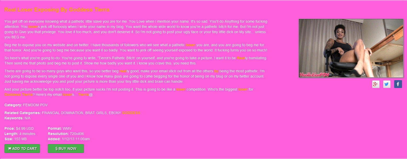 Humiliation POV Goddess Tierra: Real Loser Exposing By Goddess Tierra