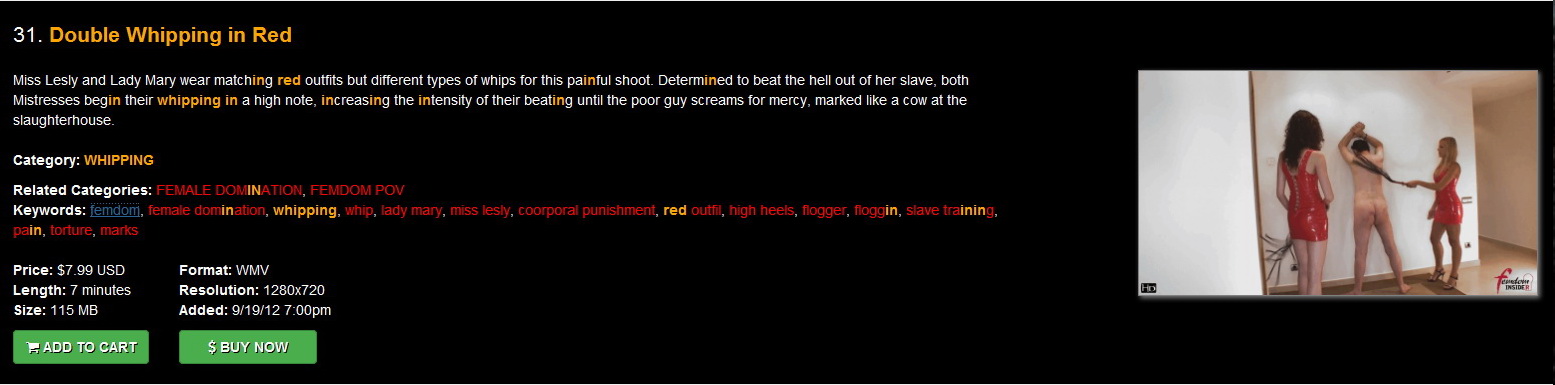 Femdom Insider: Double Whipping in Red