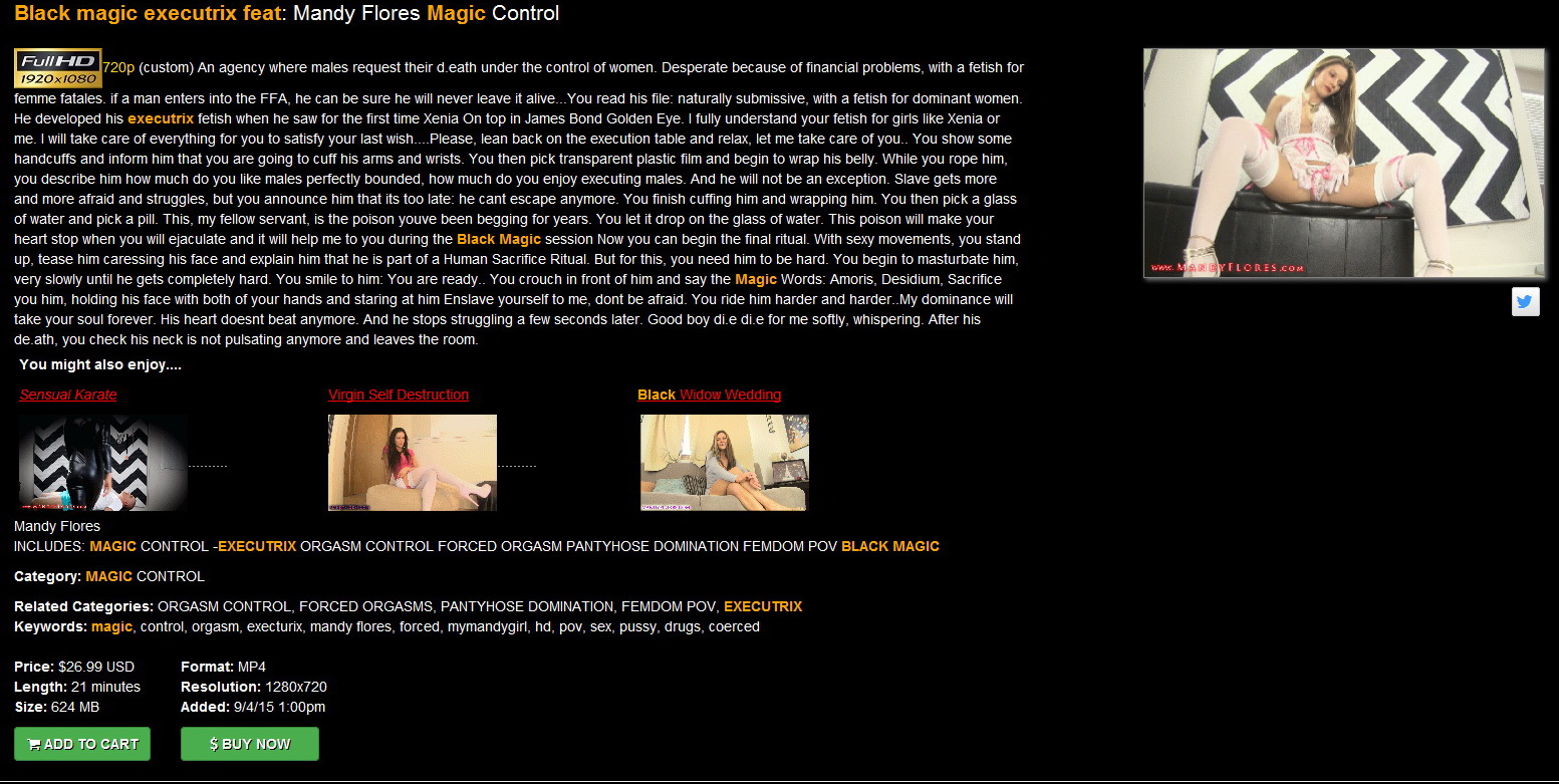 Mandy Flores: Black magic executrix feat: Mandy Flores Magic Control