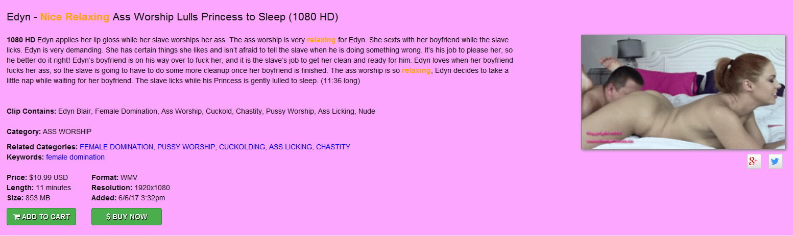 Brat Princess 2: Edyn – Nice Relaxing Ass Worshp Lulls Princess to Sleep (1080 HD)