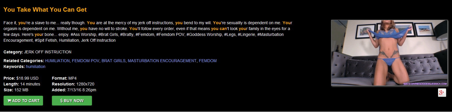 Divine Goddess Jessica:  You Take What You Can Get