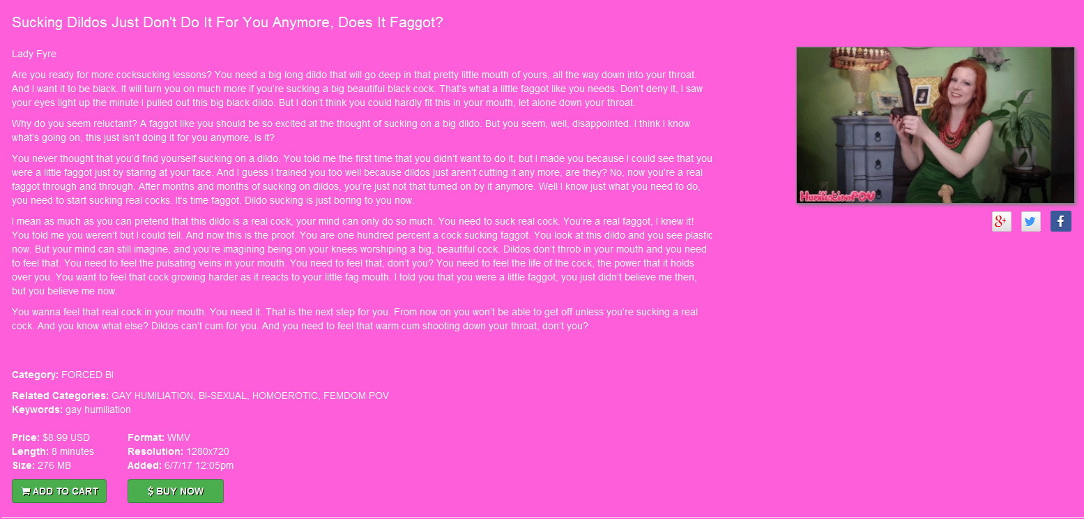 Humiliation POV Lady Fyre: Sucking Dildos Just Don’t Do It For You Anymore, Does It Faggot? (June 7th 2017)