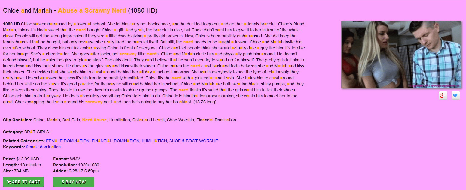 Brat Princess 2: Chloe and Mariah – Abuse a Scrawny Nerd (1080 HD)