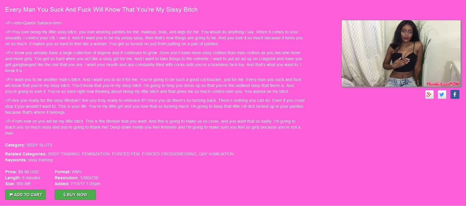 Humiliation POV Queen Sahara: Every Man You Suck And Fuck Will Know That You’re My Sissy Bitch