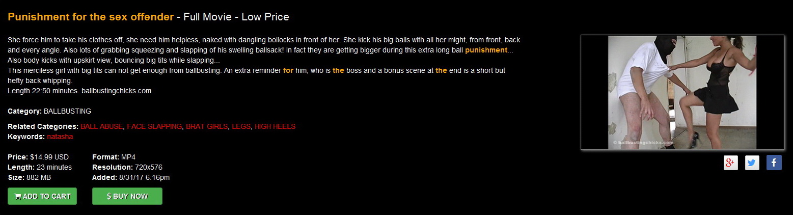 Ballbustingchicks: Natasha: Punishment for the sex offender – Full Movie