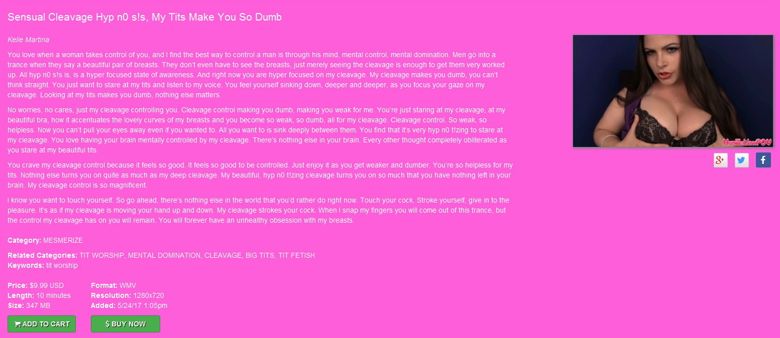 Humiliation POV Kelle Martina:Sensual Cleavage Hyp n0 s!s, My Tits Make You So Dumb