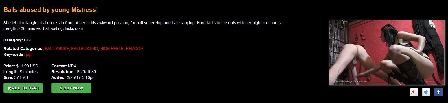 Ball Busting Chicks: Pip: Balls abused by young Mistress!