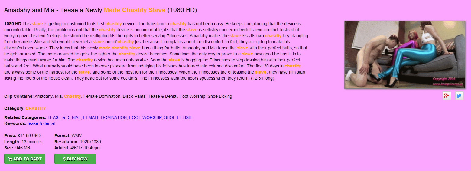 Brat Princess 2: Amadahy and Mia – Tease a Newly Made Chastity Slave (1080 HD)