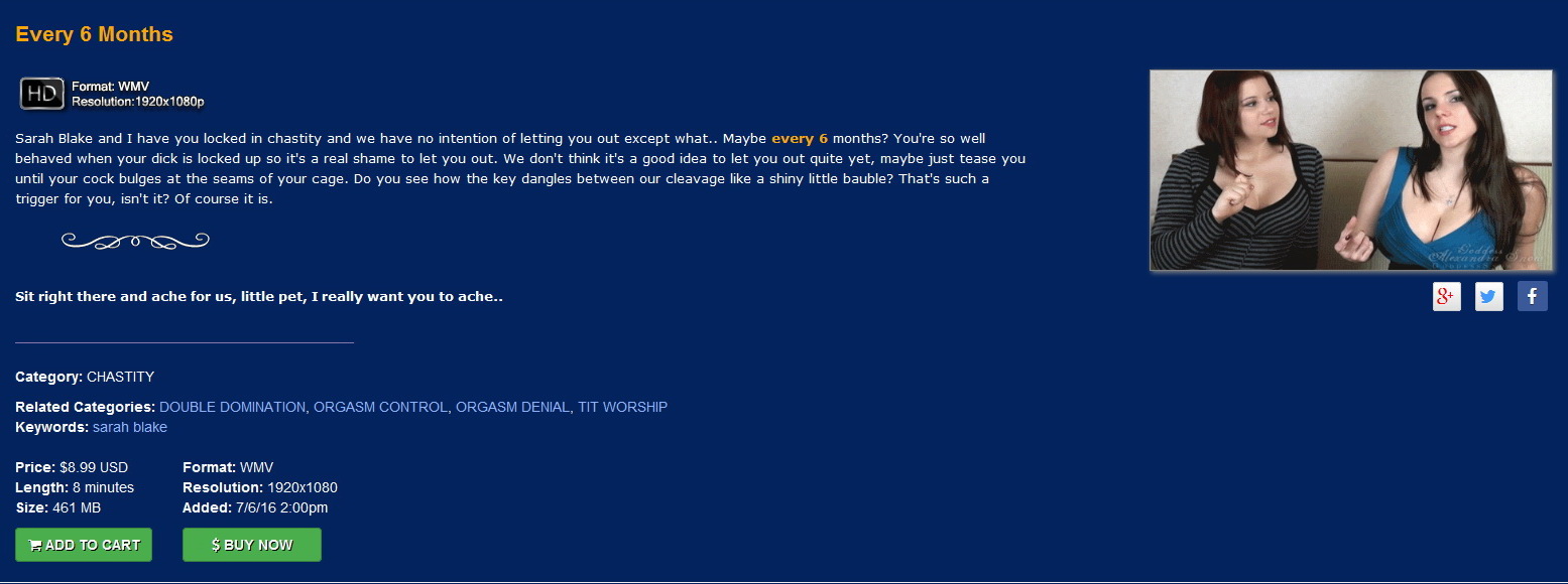 Goddess Alexandra Snow: Every 6 Months