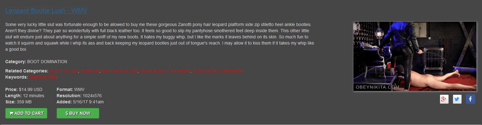 Mistress Nikita/Obeynikita: Leopard Bootie Lush – WMV