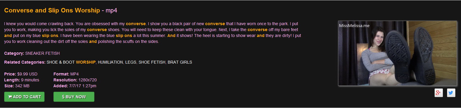 Miss Melissa: Converse and Slip Ons Worship – mp4