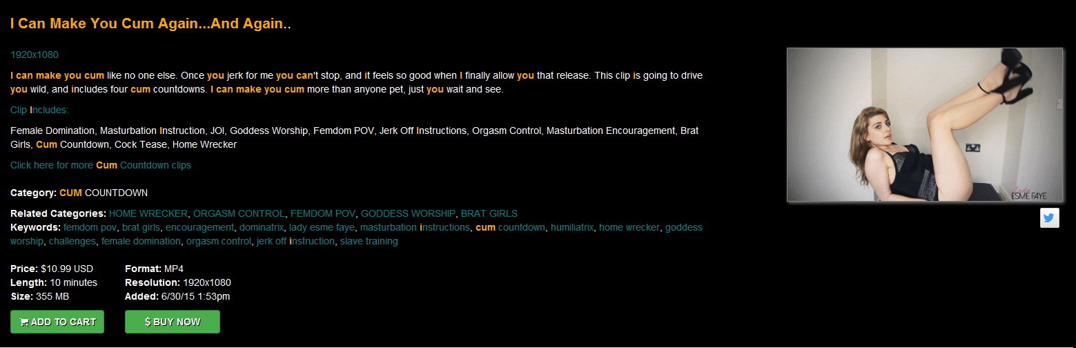 Lady Esme Faye Femdom and Fetish:  I Can Make You Cum Again…And Again