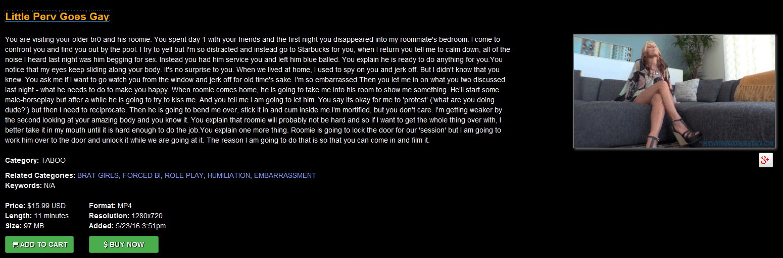 Divine Goddess Jessica: Little Perv Goes Gay