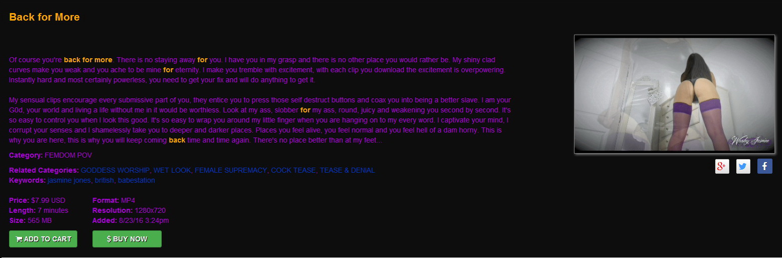 Worship Goddess Jasmine: Back for more