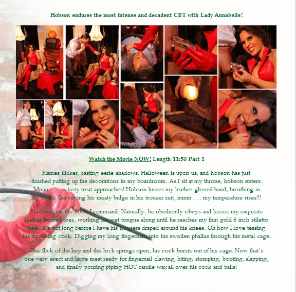 Dominatrix Annabelle: Hobson endures the most intense and decadent CBT with Lady Annabelle!