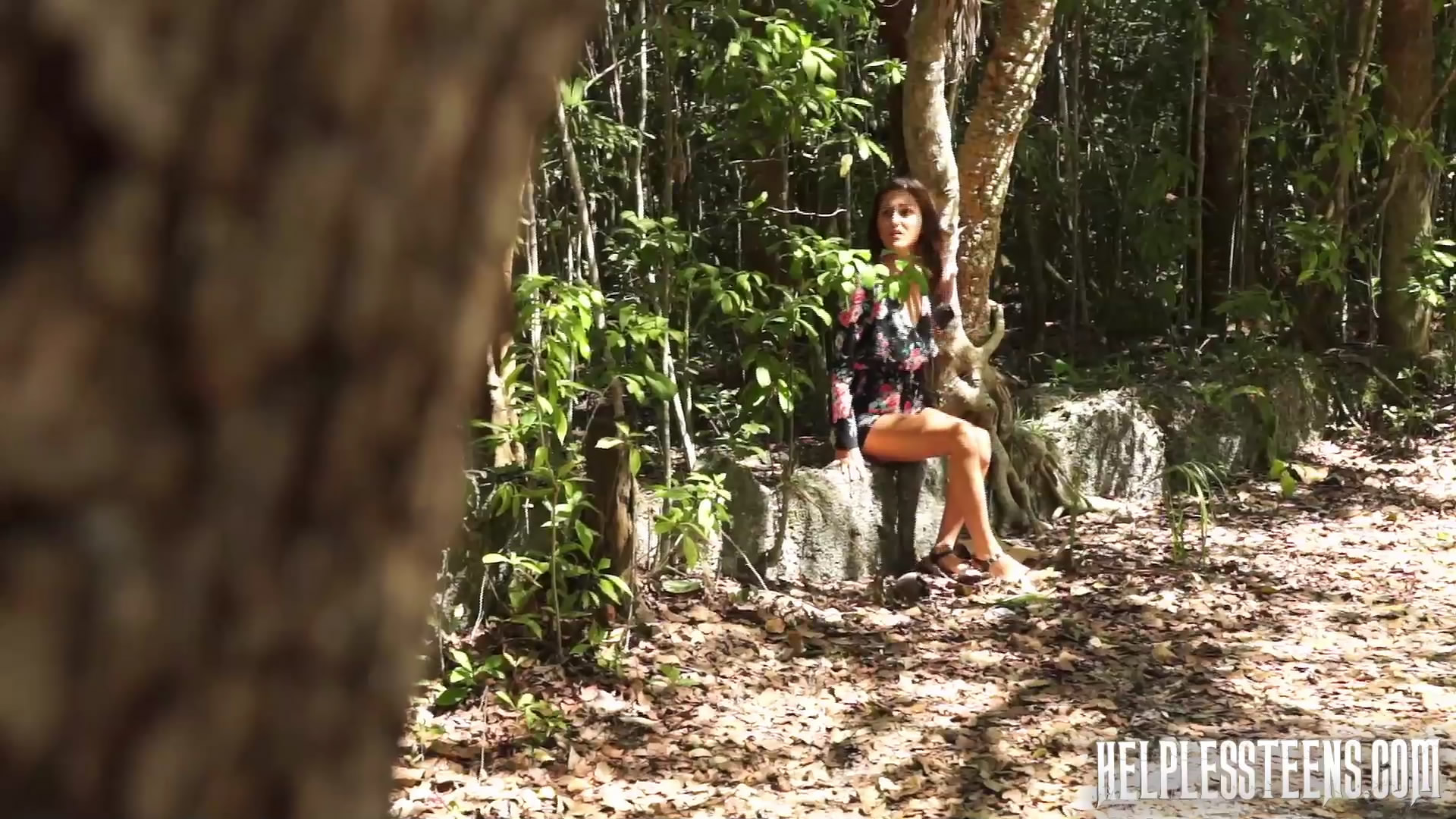 Help Less Teens: Renee Roulette Gladly Endures Rough Sex & Outdoor Rope Bondage for a Ride