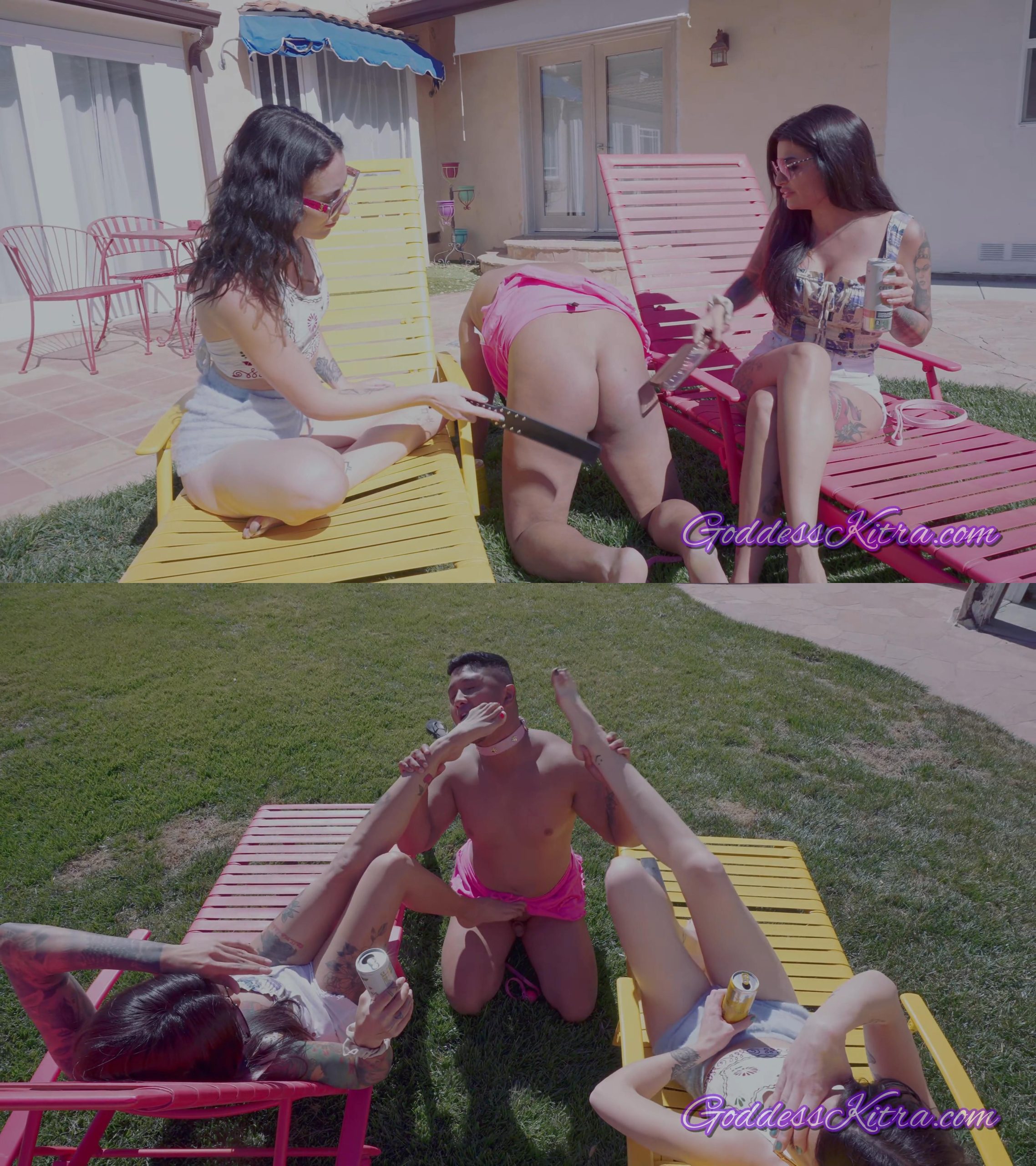 Men Are Slaves: 04-18-25 Victoria Sunshine, Goddess Kitra (Puppy Play, Humiliation, Foot Worship, Paddling) 4K