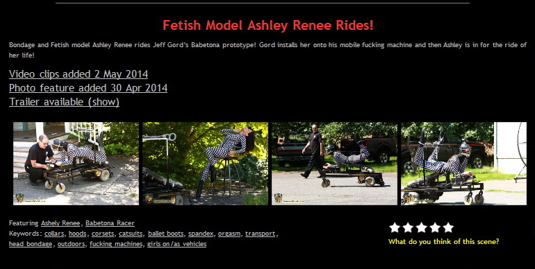 House of Gord: Fetish Model Ashley Renee Rides! (3 Clip)