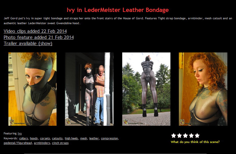 House of Gord: Ivy in LederMeister Leather Bondage (3 Clip)