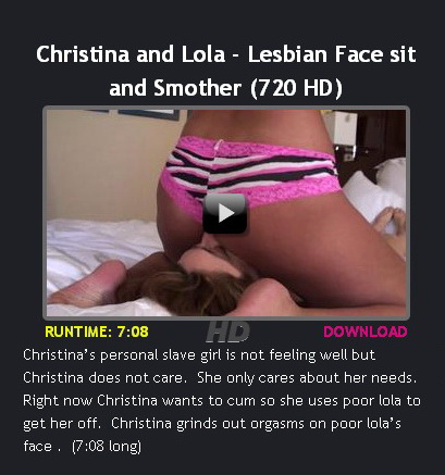 Christina and Lola – Lesbian Face sit and Smother