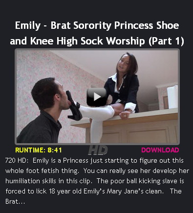 Emily – Brat Sorority Princess Shoe and Knee High Sock Worship (Part 1)