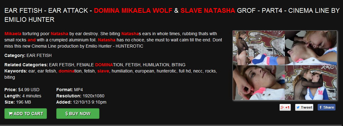 Hunt Erotic: Ear Fetish – Ear Attack – Domina Mikaela Wolf and Slave Natasha