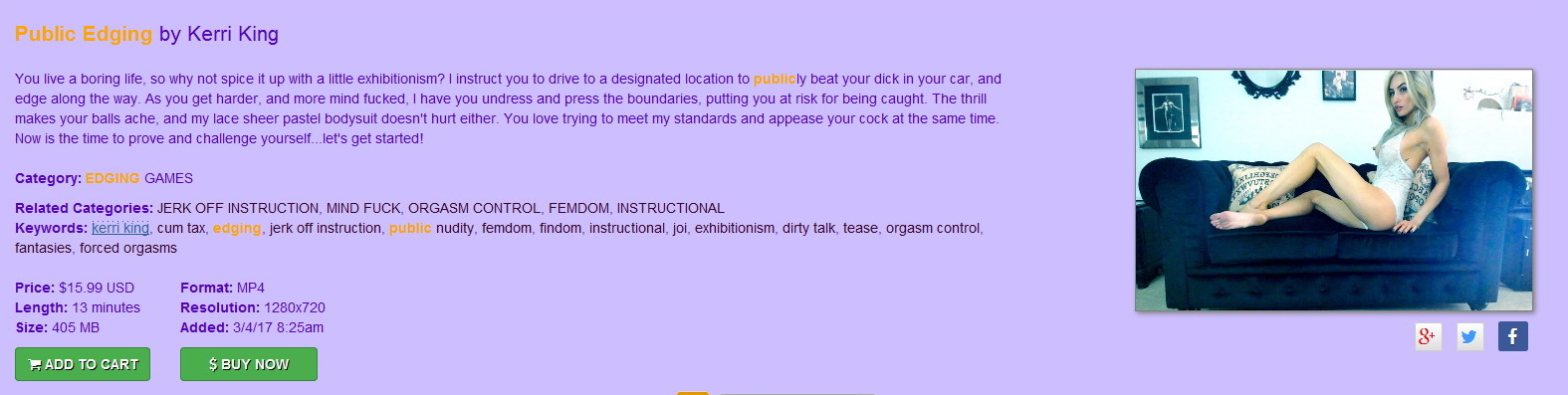 Kerri King’s Naughty Pleasures: Public Edging by Kerri King