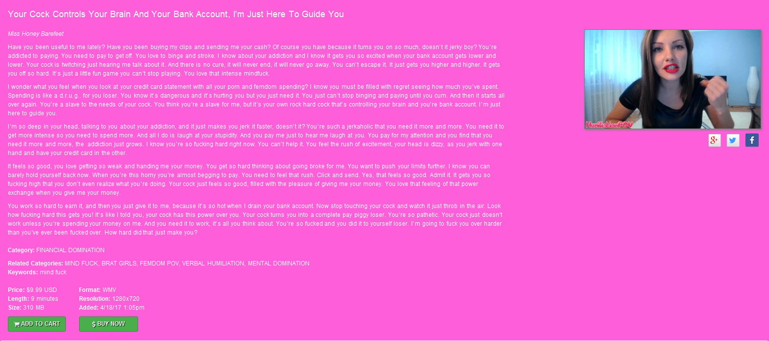 Humiliation POV Miss Honey Barefeet: Your Cock Controls Your Brain And Your Bank Account, I’m Just Here To Guide You