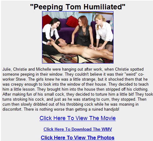 cfnmplus: Peeping Tom Humiliated
