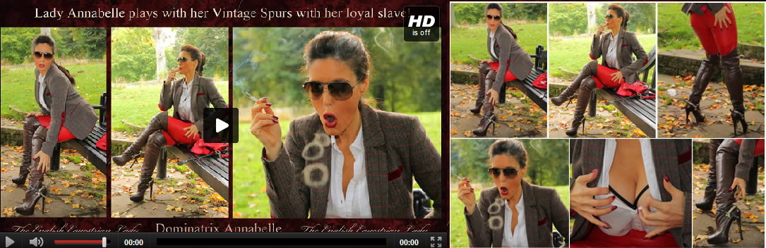 Lady Annabelle plays with Her Vintage Spurs with Her adoring slave!