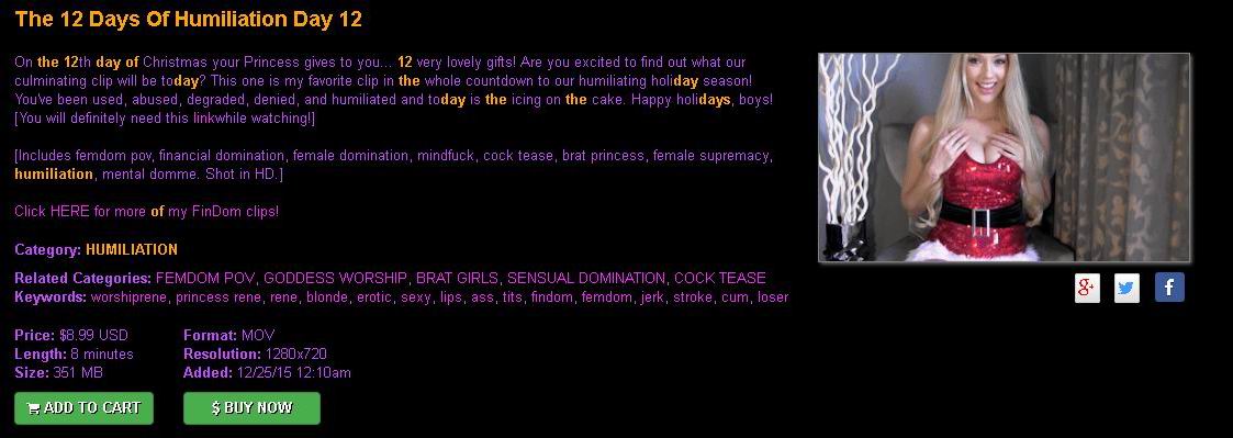 Princess Rene: The 12 Days Of Humiliation Day 12