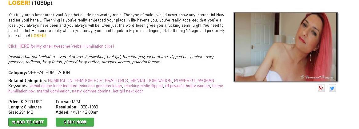 Dominant Princess: LOSER!