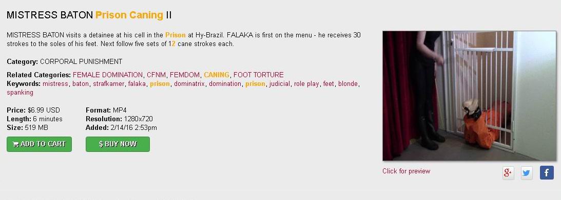 MISTRESS BATON: Prison Caning II