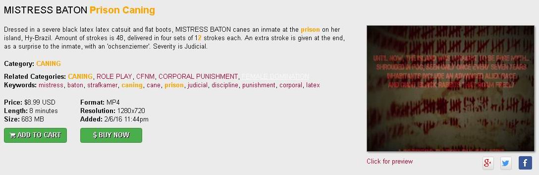 MISTRESS BATON: Prison Caning