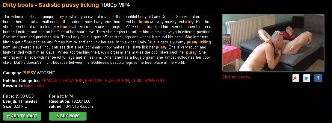 Dirty boots: Sadistic pussy licking