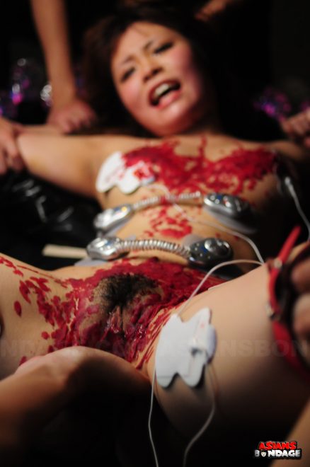 Asians Bondage: Extreme Japanese Bondage Porn Movies: Electric shocks and hot wax for Cocoa Saotome