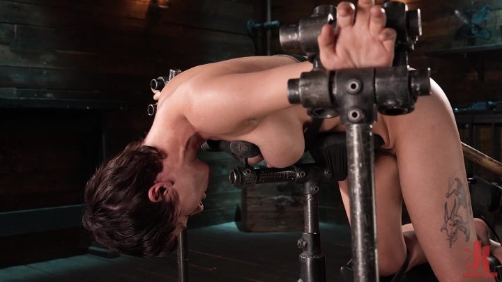 DEVICE BONDAGE Olive Glass: December 2, 2021 – Busty Slut Endures Severe Bondage And Brutal Torment – Metal Bondage