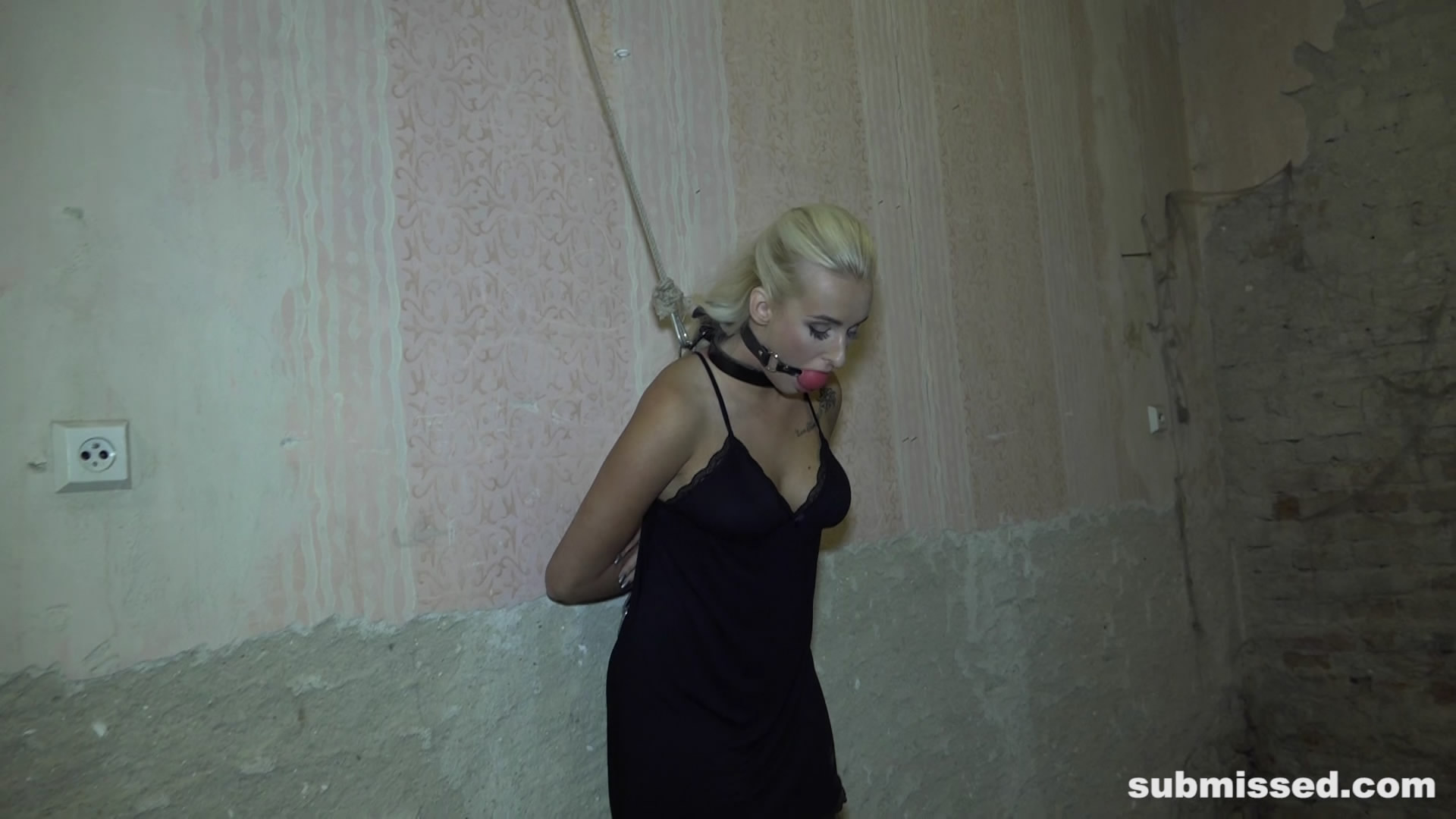 Submissed: Blonde beauty Daisy Lee ball gagged