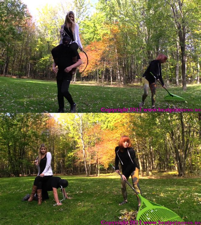 Brat Princess 2: Chloe and Lizzy – Pony slave Ridden Around the Grounds while slave girl Does Yard Work (1080 HD)