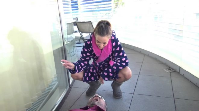 Under my princess: Princess Amira and her human ashtray second cam