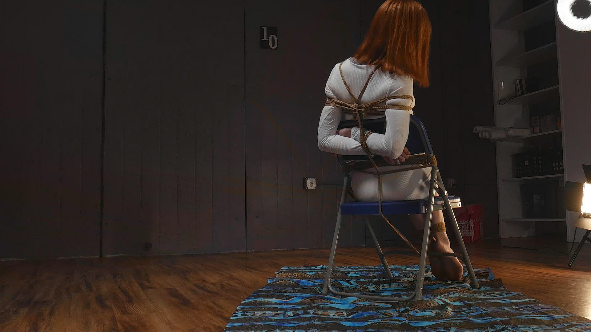 HardBoundGirls: Kimberly Jay all dressed in white gets tied to a chair and gagged